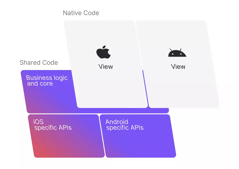 figure 3: native code versus shared code
